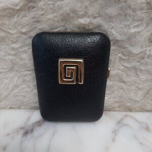 Vintage Tilley Real Calf 6 Key Gard Hard Case Black Leather Guard